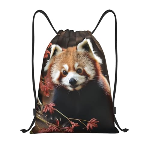 Drawstring Backpack Sports Gym Bags Draw String Bag for Women Men Red Pandas Drawstring Bags Sackpack
