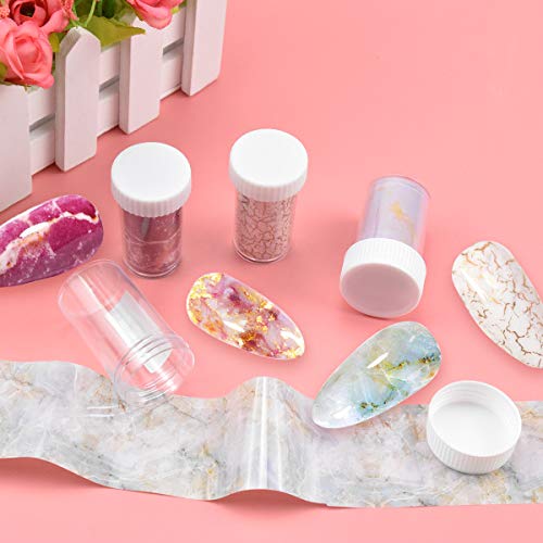 HQdeal 4 Rollen Nagel Transferfolie Marmor Nail Foil Transfer Nagelsticker Selbstklebend NagelFolien Kleber Nagel Decals… – Bild 7