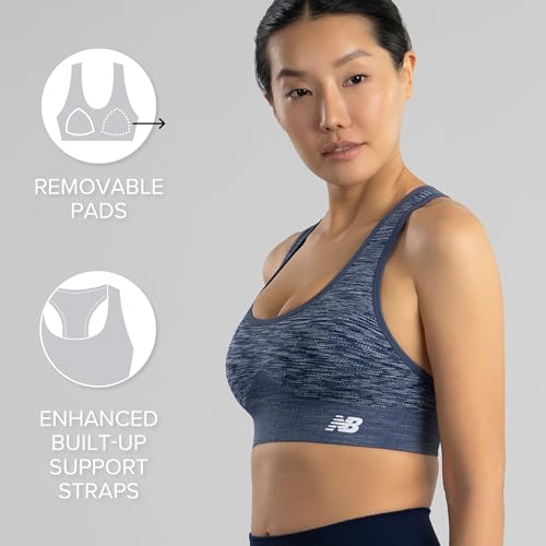 New Balance Women's Seamless High Impact Sports Bra with Adjustable Wide Straps and Removal Pads4