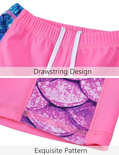 Girls Swimming Costume Two Pieces Summer Short Sleeve Swimsuit Swim T-Shirt with Bottoms Set Bathing Suit2