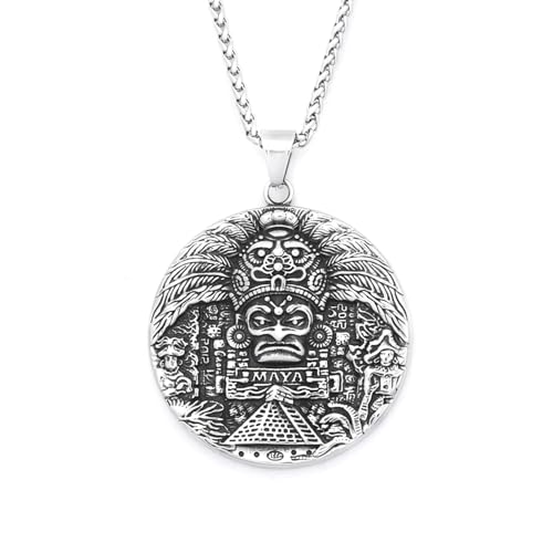 Collier colliers pour hommes femmes pendentif maya amulette bijoux vintage ethnique