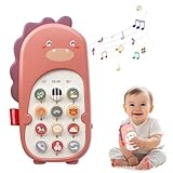 携帯電話おもちゃ スマートフォン 赤ちゃん 幼児 子ども 恐竜 おもちゃ 0歳1歳2歳3歳 知育玩具 男の子 女の子 多機能 音楽 英語学習 指遊び 人気 誕生日プレゼン 日本語説明書付 (ピンク)