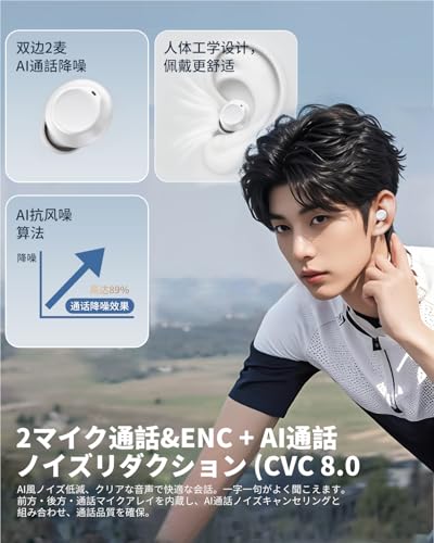 FLYARROW Bluetoothワイヤレスイヤホン 02 White ビーンズ