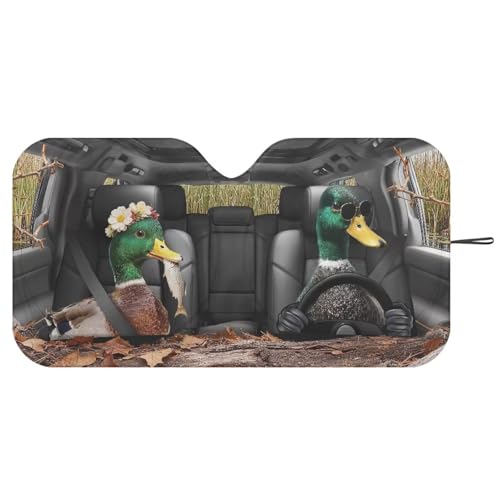 Image of Car Windshield Sunshade Car Interior Accessories for Sun Heat Foldable Mallard Duck Drive Sun Shade Keeps Your Vehicle Cool Fit for Cars, Trucks, and SUVs (66.53 x 34.44 in)