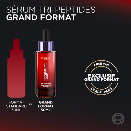 'Oréal Paris Sérum Correcteur Visage Anti Âge Soin Anti Âge Triple Action À 'Acide Hyaluronique Peptides & Vitamine C Tous Types de Peau Revitalift Laser X3 50 ml - vue 4