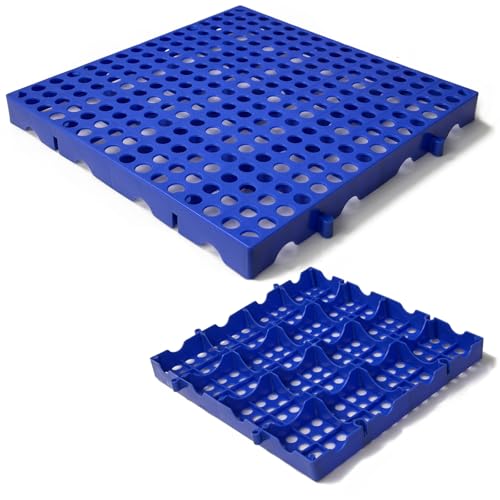 Plastic Pallets, Plastic Pallets for Basement Storage, Nestable Lightweight Waterproof for Basement Garage Supermarket (11.8x11.8x1.1in) (4)