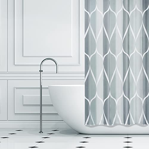 Gelbchu Grey Stall Small Fabric Shower Curtain, Waterproof Design And Polyester, Quick-Drying, Weighted Hem, Short Shower Curtains Set For Bathroom W 36 X H 72, Durable And Washable With 8 Hooks #TOP1