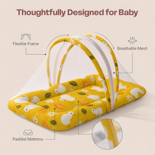 Image of StarAndDaisy 3 in 1 Baby Mosquito net for Sleeping, Mosquito net for Newborn Baby with Washable Design, Soft Bed.
