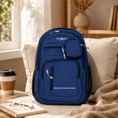 Image of MBW Korean Style Water Resistant 35L Laptop Backpack for Men & Women | Polyester Multi Compartments Bag with Side Pockets & Accessory Pouch | Travel Backpack for Office, College and School