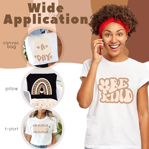 Image of Tintnut Shell Color Heat Transfer Vinyl,6 Pcs 12x10in Iron on Vinyl | Skin Tone PU HTV Sheets,easy cut & weed,stretch washable,works with iron & heat press for fabric crafts