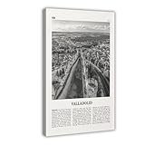NEOHI Valladolid Impresión en blanco y negro de España, paisaje de ciudad, lienzo, decoración de pared, pósteres, hogar, bar, restaurante, garaje, cafetería, logotipo, regalo, 12 x 18 pulgadas (30 x