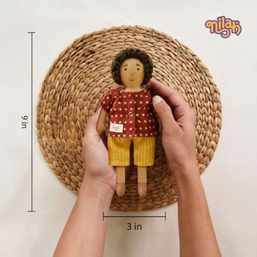 Image of Nilah's Younger Brother Raagu Soft Doll for Girls - Fabric Doll with Everyday Play Dress | Safe Cloth Doll for Kids