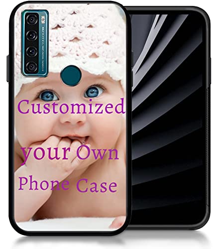 BWEGRHE Custodia per telefono personalizzata per TCL 20 SE, custodia per telefono personalizzata personalizzata con foto con nome in morbido silicone liquido TPU custodia per telefono per compleanno