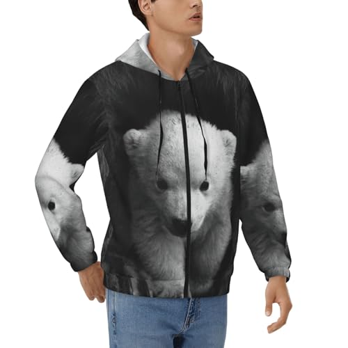 Sweat à fermeture éclair homme ours polaire pour vos sorties nature et soirées fraîches