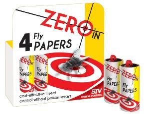 Zero In Fly Paper Pk4
