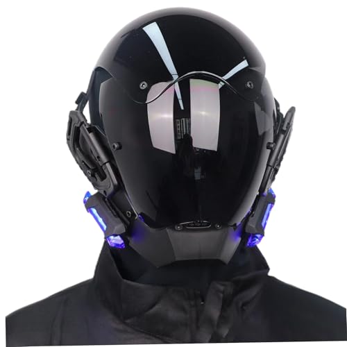 Masque punk à lumière rouge LED ajustable pour masquer son visage