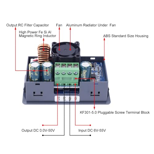 Convertisseur Buck DC-DC pour stabiliser une tension instable de 55V