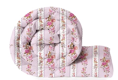 Image of Amazon Brand - Umi Reversible Double Bed Super Soft AC Comforter /Blanket /Quilt /Rajai 220 GSM Soft Microfiber Diamond Stitch (90 inch x 100 inch Inches /228cm x 254cm) - Comforter Double Bed|Pink & White