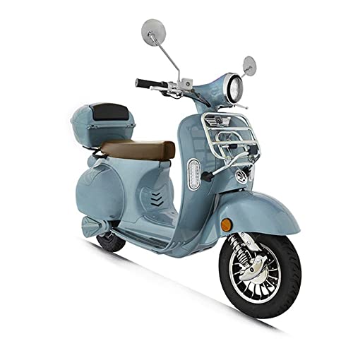 Elektroroller „Classico Li“, 3000 Watt, 45 km/h, E-Roller mit Straßenzulassung, Windschild, herausnehmbarer Lithium-Akku, Retro Roller, Produktvideo, Blau