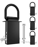 RETRUE 4PCS 18000lbs Trailer Stake Pocket D Ring with Security Bolt Nut, Heavy Duty Removable Stake Pocket D Rings Tie Down Anchor for Flated Trucks and Trailers, Utility Trailer Accessories, Black