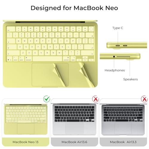 Image of EooCoo Premium Keyboard Cover Skin Protector, Laptop Accessories Compatible with MacBook Neo 13 inch 2026 with A18 Pro Chip A3404, Mac Neo Skin Sticker Scratch-Resistant & TPU Keyboard Cover, Citrus
