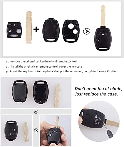 Custodia di ricambio per chiave auto a 2 pulsanti