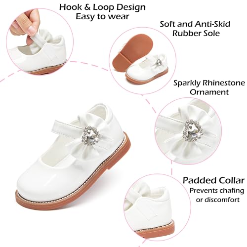 Image of PHIRAMIN Toddler Girl Mary Jane Student Oxford Shoes-Little Girl School Uniform Shoes for Wedding Party