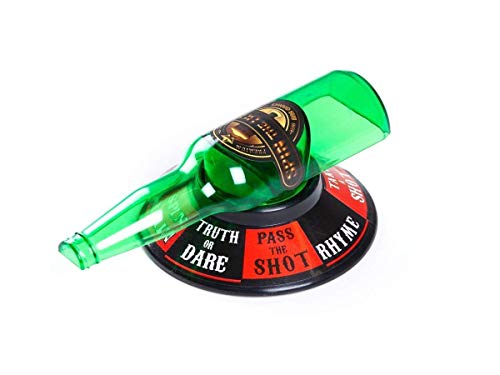 Image of Go Hooked Spin The Bottle Drinking Game with Green Spinner | Truth or Dare, Pass The Shot, Rhyme & More | Fun Party Game for Adults | Compact Bar Games for House Parties & Celebrations