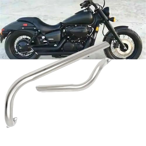 Échappement avec silencieux amovible pour Honda Shadow et Aero 750 VT750 C2 de couleur silver
