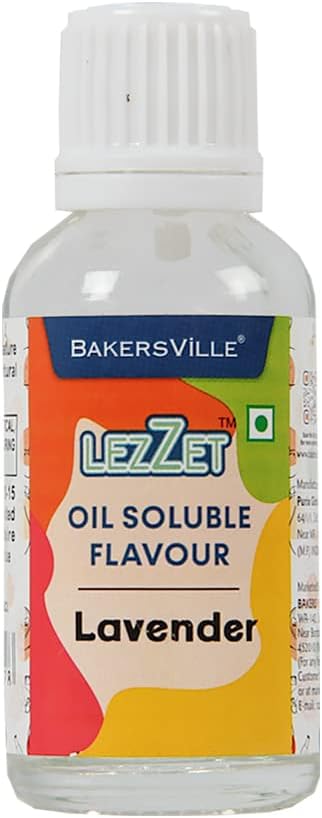 Premium Concentrated Oil Soluble Flavour Essence ( Lavender ) for Chocolate, Cake Making, Candy, Cookies, Ice Creams, Desserts | Water & Oil Soluble | Sugar-Free | 30ml