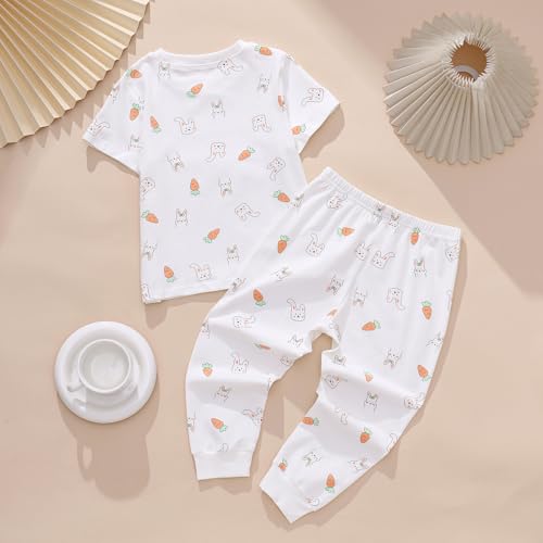 Little Boys Cotton Pajamas Sets Short Sleeve Top with Long John Snug Fit 2 Piece Sleepwear2