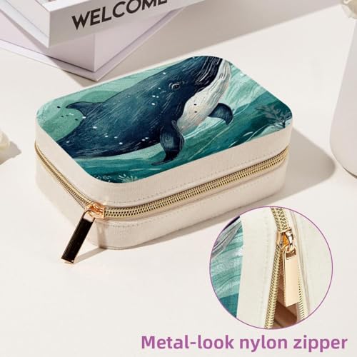Boîte à bijoux baleine grand format et organiseur voyage double couche - 7