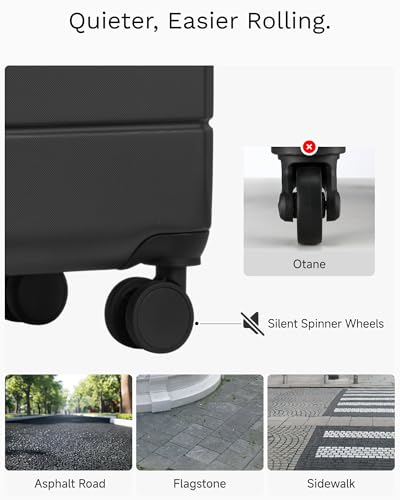 Luggage Sets 3 Piece, Expandable Hardside Suitcases with Wheels, Black4