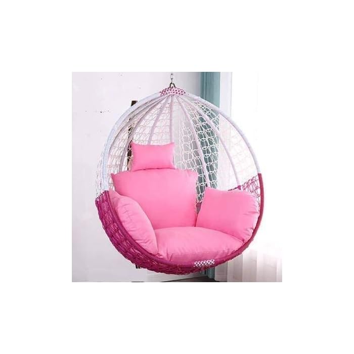 Buy Blue Moon Swing Chair Without Stand, Cushion (Pink Colour) & Hook