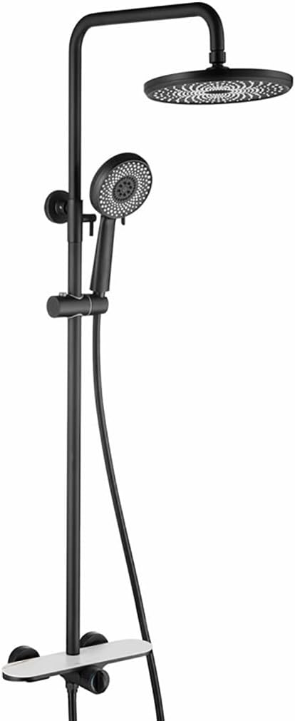 Shower System 10 Inches, Shower Faucet Set Wall Mounted Rain Shower Combo Set Single Handle Tub and Shower Trim Kit with Tub Spout, Handheld Sprayer and Round Rain Shower Head,Gun Grey ( Color : Chrom
