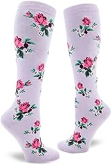Pink Rose Knee-high Socks in Wisteria