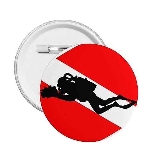 Diving Flag Scuba Divers Express Your Unique Style with Our Fashionable Round Badges