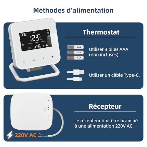 Thermostat intelligent Tuya programmable par application et commande vocale - 6