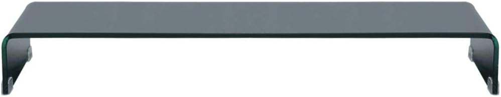 Monitor Stand Monitor Riser TV Stand Glass Clear Desktop Stand Screen Television Laptop Multimedia Devices Black 39.4"x11.8"x5.1"