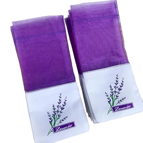 boxidixi 20PCS Empty Lavender Sachets Bags for Drawers and Wardrobes Closet Freshener Scents Dried Lavender Flower Sachets