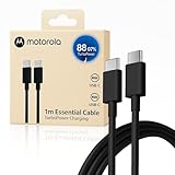 Motorola 68W Type-C Turbo Charging 3.3ft Cable For Motorola Edge 60 Fusion/60 Pro/50 Fusion/50 Pro/G85/G45/ Razr 50 Ultra/Moto G84/G54/G35/Edge 40 Neo/Laptop/Tablet Moto Pad 60 Pro-68watt Cord-Black