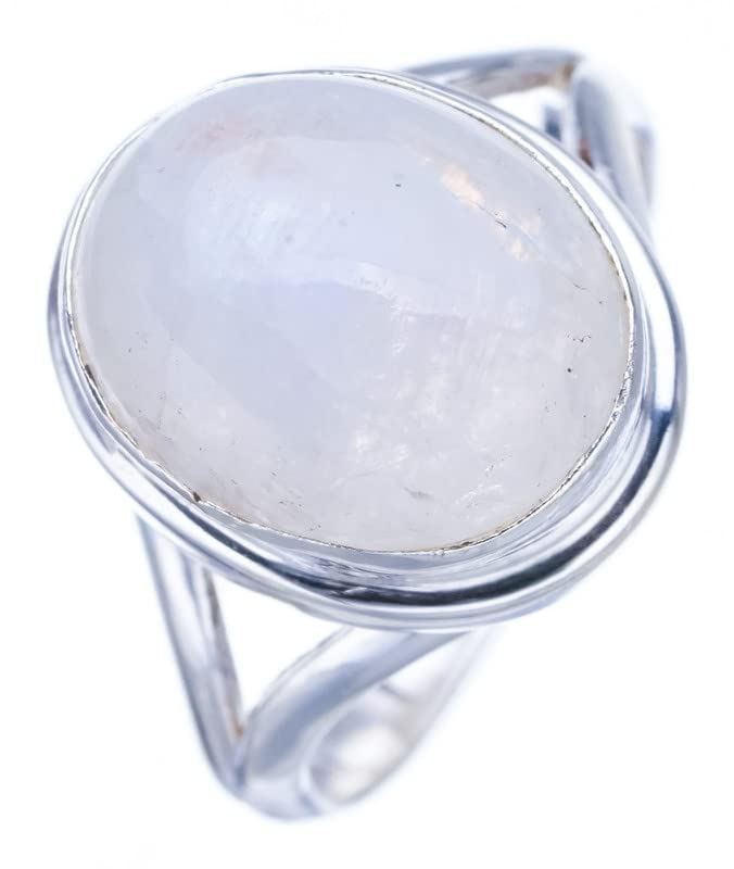 Bague pierre de lune StarGems argent 925 fait main anti ternissement