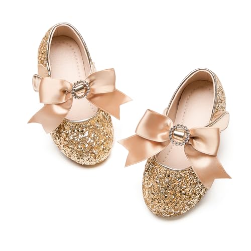 Toddler Flower Girl Dress Shoes - Little Girl Mary Janes Flats Wedding