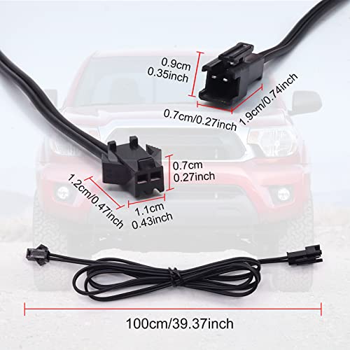 NWpangu 2-Pin Male to Female Wire Extension Cord Light Connection Cable Kit for Neon Strip Underglow Rock Light 1M-5PCS - Image 2