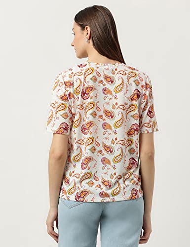 Image of Marks & Spencer Womens Printed Polyester Round Neck Relaxed Fit T Shirt