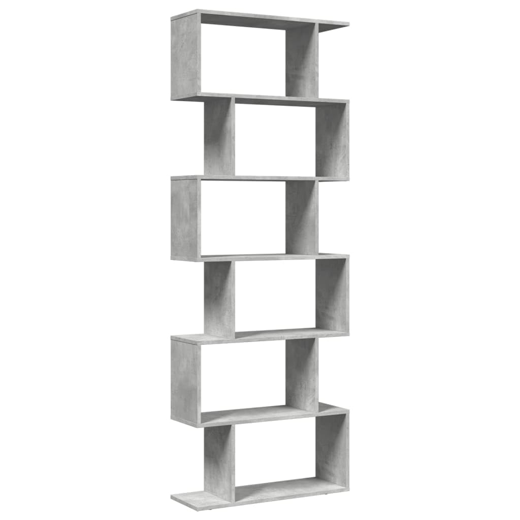 vidaXL Libreria Divisorio 6Piani Grigio Cemento 70x24x193cm Truciolato, libreria, Mobile Porta Libri, scaffale portaoggetti, Porta Libri