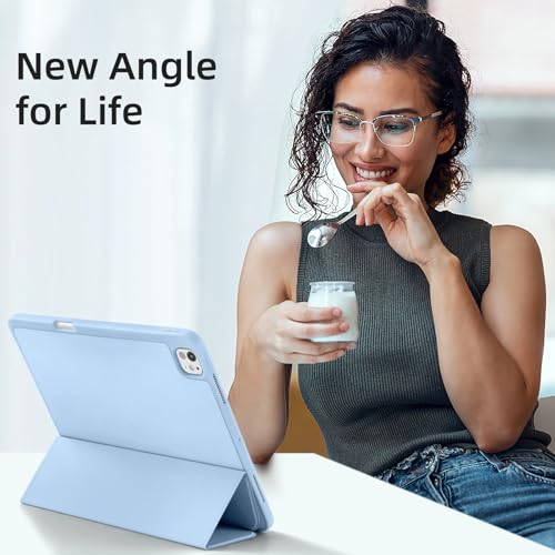 Akkerds Compatible with iPad Pro 13 Inch Case (M5/M4) 2025/2024, for iPad 13 Pro Case with Pencil Holder, Slim Trifold Stand Protective Cover with Soft TPU Back, Auto Wake/Sleep, SkyBlue by Akkerds - Image 2