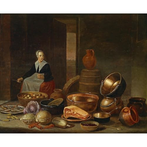 Reproduction d'art sur toile roulée de l'Intérieur de cuisine de 76,2 x 101,6 cm