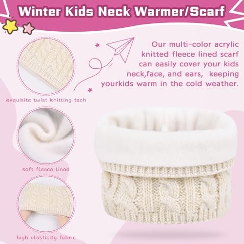 Image of ZOORON Kids Winter Hat Gloves Scarf Set, Girls Boys Hats Beanie with Pom
