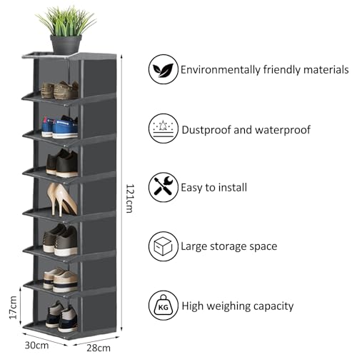 Étagère à chaussures étroite pour optimiser les petits espaces